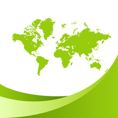 World map green background