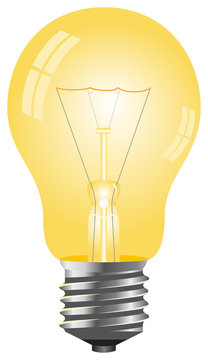Yellow light bulb