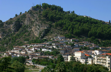 Obraz premium Mangalem,old part of the city of Berat, Albania