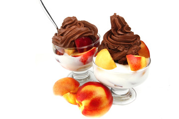 chocolate cream with fruits