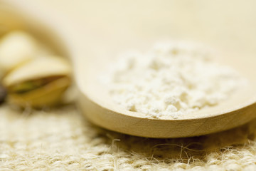 flour in a spoon