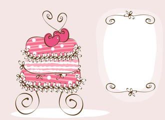 doodle cake and frame