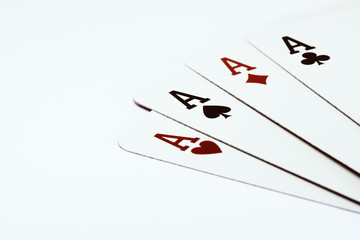 Four Aces on white background