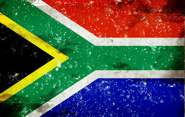 Grunge textured flag of South Africa