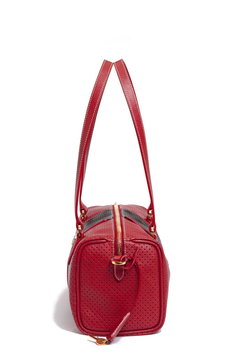 red bag on white background