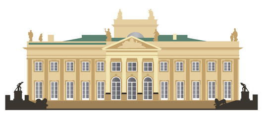 Lazienki palace detailed north facade