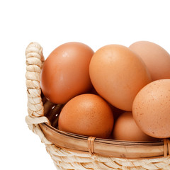 Eggs in a basket.