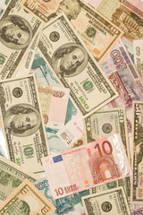 Dollars, euros, russian roubles - Money