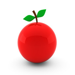 3d render of nice apple isolated on white