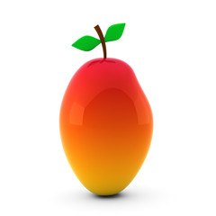 3d render of nice mango isolated on white