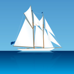 Farbige Illustration einer Segelyacht
