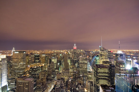 Fototapeta Manhattan by night - New York