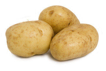 Three Potatoes isolate On  White