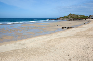 Porthmeor sandy beach in St. Ives, Cornwall UK.