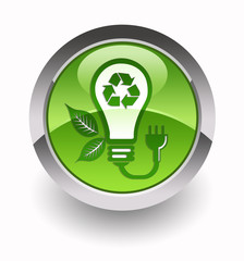 ''Eco light bulb'' glossy icon