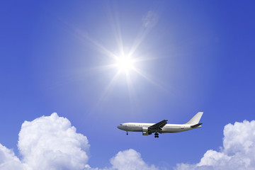 Fototapeta na wymiar Sun i samolot