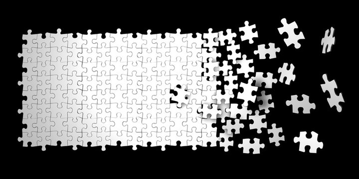 puzzle freigestellt auf schwarz