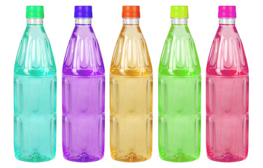 colored plastic bottles