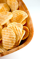 bowl of potato chips / crisps
