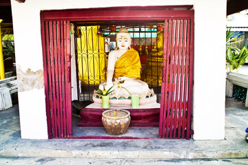 monastery Wat Na Phramane in Ajutthaya with famous buddha statue