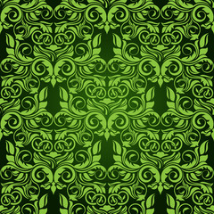 Groen naadloos behangpatroon