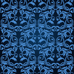 Blue seamless wallpaper pattern