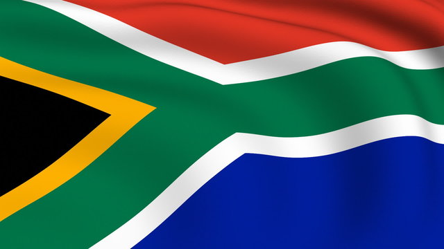 Flying Flag of SOUTH AFRICA | LOOPED |