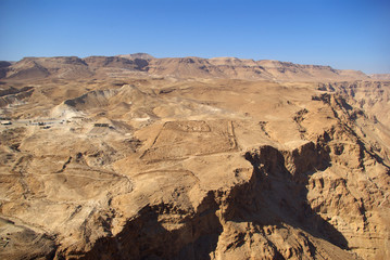 View on Judean desert from Masada fortress