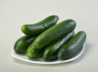 Cucumber on white plate