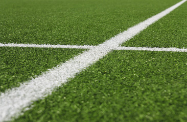Fußballfeld Mittellinie Kreuz