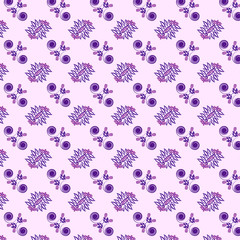 Vector seamless floral pattern on purple background