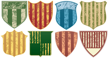 Eight Grunge Striped Shields
