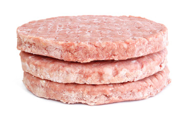 Three Frozen Hamburger Patties