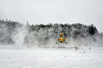 winter  helicopter landing