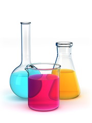 Test tubes isolated on the white