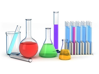 Test tubes isolated on the white