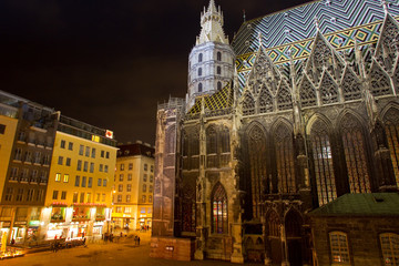 Stephans Cathedral at night