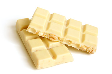 White chocolate pieces with nuts