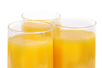 Glasses with orange juice