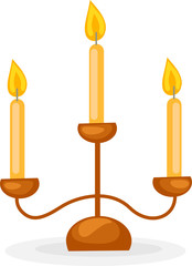 candlestick with three candles