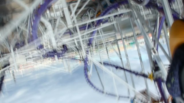 first person video from extreme amusement roller coaster user