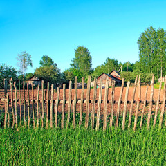 Fototapeta premium old fence in village