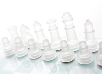 glass chess board game
