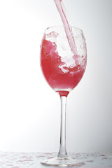liquid in  wineglass