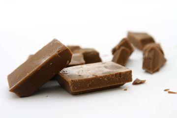 chocolate bars isolated on white background