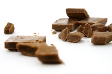 chocolate bars isolated on white background