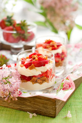 Strawberry and mascarpone trifle