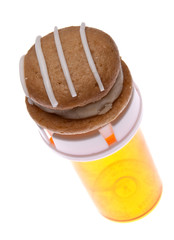 Small cake on a prescription bottle