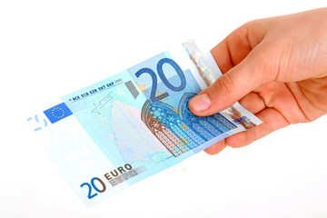 Hand mit 20 Euroschein