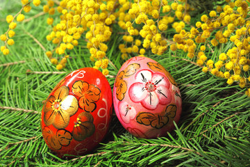 Fir tree  and easter eggs